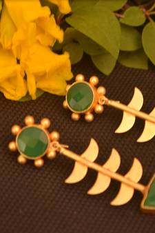 Green onyx studs
