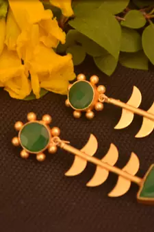Green onyx studs