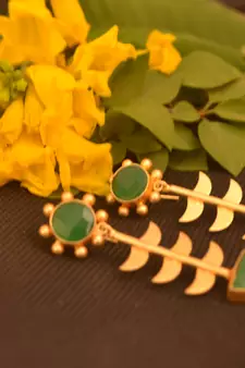 Green onyx studs