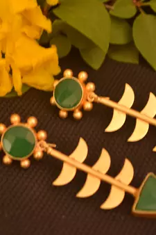 Green onyx studs