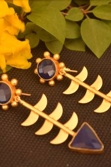 Blue onyx danglers-drops