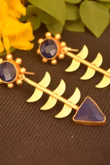 Blue onyx danglers-drops