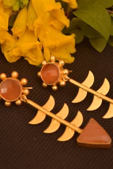 Orange onyx danglers-drops