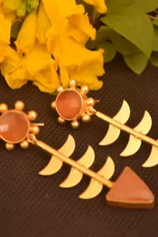 Orange onyx danglers-drops