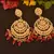 Red Designer kundan stone bridal dangler pearl stone earrings studs pearl chandbali
