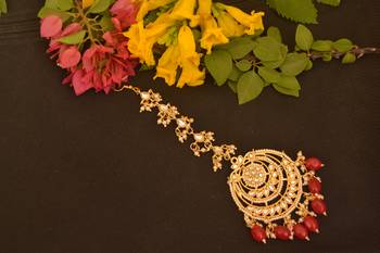 Red pearl maang-tikka 2