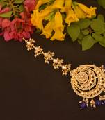 Blue pearl maang-tikka