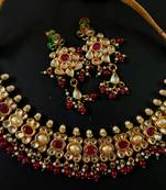 Gold agate necklace-sets