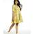 Yellow Tropical Short Frill Dress