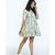 Pink Blue Tropical Short Frill Dress