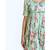 Pink Blue Tropical Short Frill Dress