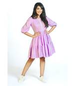 Lilac Pintuck Short Dress