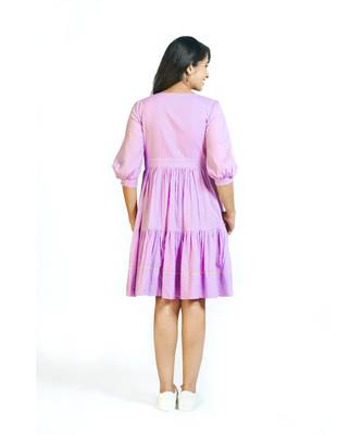 Lilac Pintuck Short Dress 4