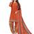 Orange  Crepe Printed Unstitched Salwar Suit Dress Material (Free Size)