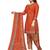 Orange  Crepe Printed Unstitched Salwar Suit Dress Material (Free Size)