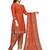 Orange  Crepe Printed Unstitched Salwar Suit Dress Material (Free Size)