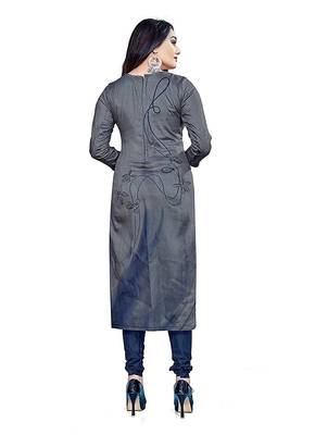 Blue  Crepe Printed Unstitched Salwar Suit Dress Material (Free Size) 4