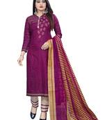 Purple  Crepe Printed Unstitched Salwar Suit Dress Material (Free Size)