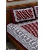 Maroon Color Pure Cotton Queen Size Bedsheet with pillow cover 3 Kaam Meroon