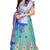 Green embroidered cotton poly semi stitched lehenga