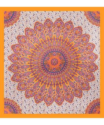 Orange Color Pure Cotton Queen Size Bedsheet with pillow cover Orange - Rangoli 2