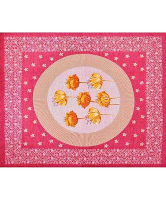 Pink Color Pure Cotton Queen Size Bedsheet with pillow cover Ph-7Phool-Pink 4