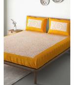 Yellow Color Pure Cotton Queen Size Bedsheet with pillow cover Ph-Kamalbuti-Yellow
