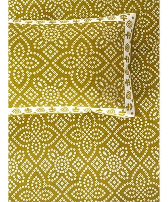 Green Color Pure Cotton Queen Size Bedsheet with pillow cover Ph-Singlekaam-Green 4