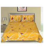 Yellow Color Pure Cotton Queen Size Bedsheet with pillow cover Shaka Yellow