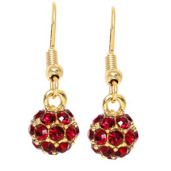 Red crystal earrings 1