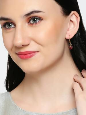 Red crystal earrings 2