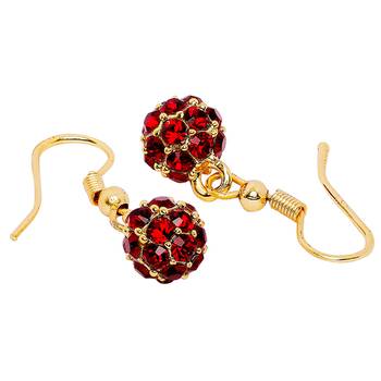 Red crystal earrings 3