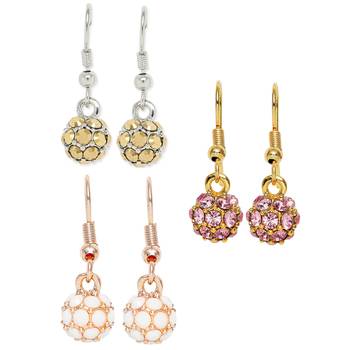 Pink crystal earrings 1