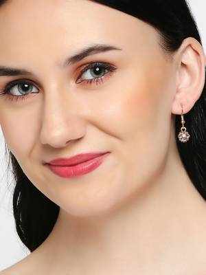 Pink crystal earrings 3