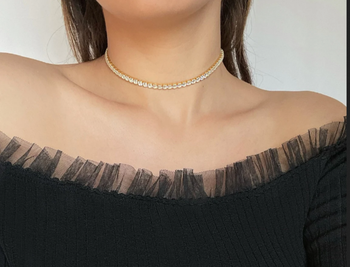 Gold cubic zirconia chokers 2