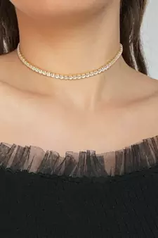 Gold cubic zirconia chokers