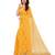 Yellow plain net saree with blouse