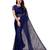 Navy blue plain net saree with blouse