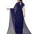 Navy blue plain net saree with blouse