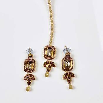 Gold Kundan & Pearls Choker leave-design Jewellery Set for Bridal Women & Girls  2
