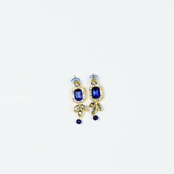 Blue Kundan & Pearls Choker leave-design Jewellery Set for Bridal Women & Girls  3