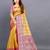 Yellow woven jacquard saree with blouse