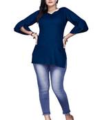 Women rayon redemand Blue top 