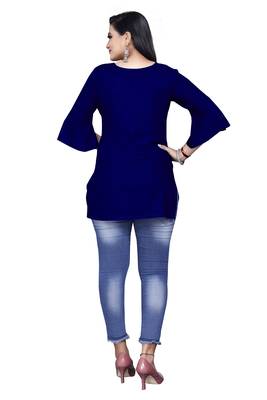 Women rayon redemand Blue top  2