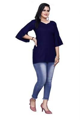 Women rayon redemand Blue top  3
