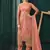 Peach embroidered net salwar
