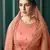 Peach embroidered net salwar