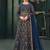 Navy blue embroidered net salwar