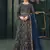 Navy blue embroidered net salwar
