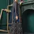 Navy blue embroidered net salwar